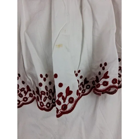 Rebecca Minkoff Dena Heiler Dress Size 4 White Red Off Shoulder Mini Date Night - Picture 9 of 12